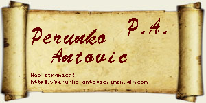 Perunko Antović vizit kartica